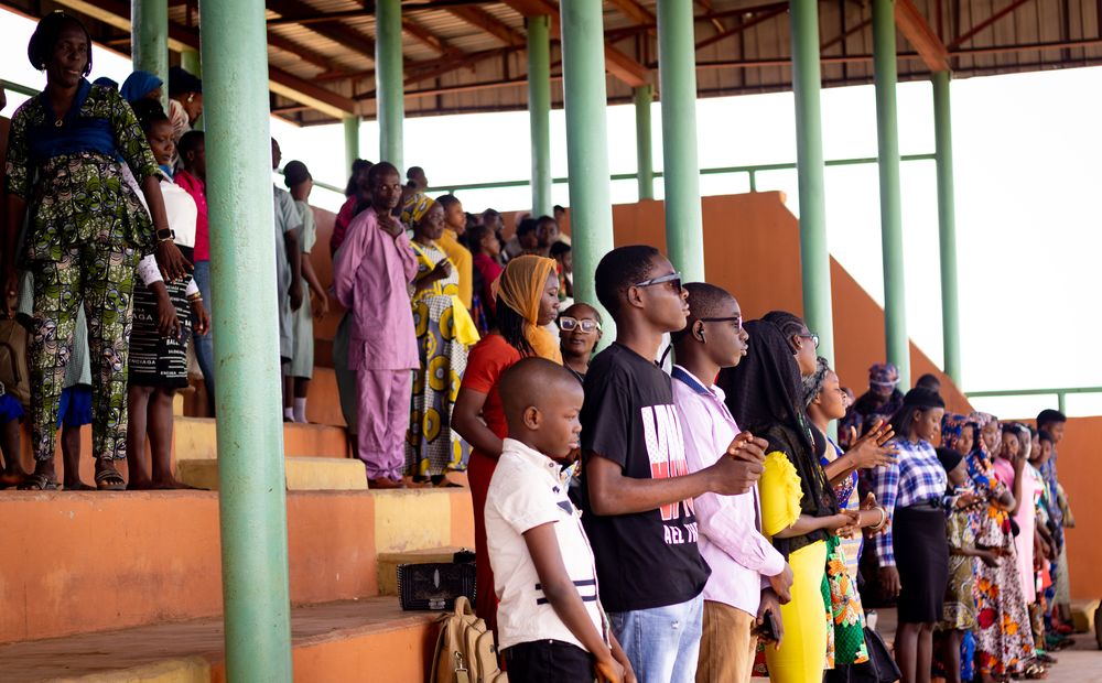 Congregation gathered